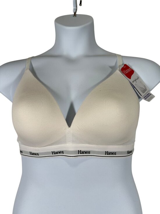 Hanes Other - Hanes Cotton Stretch Contour Wirefree Bra Womens XL Adjustable Straps Soft Beige